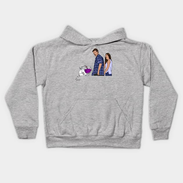 Distracted Boyfriend Space Rat Kids Hoodie by ellenhenryart